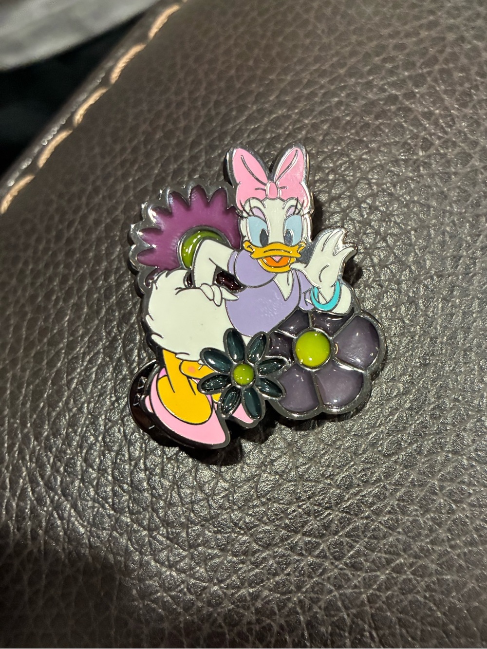 Daisy Duck Flower Enamel Pin - Pink, Purple, Yellow